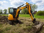 Мини-экскаватор с планировочным ковшом JCB-8035
